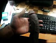 Black dude strokes it over his keyboard! Amateur interracial Porn