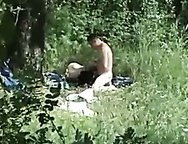 Summer time paramours recorded on hidden camera having sex in park