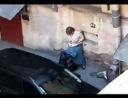 Amateur Slut's Wife Caught Fucking His Nephew In The Alley