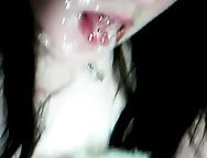Amateur legal age teenager receives interracial facial